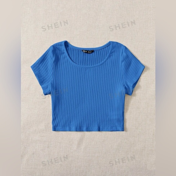 SHEIN Blue Cropped Top Women’s Size XS - Picture 2 of 6